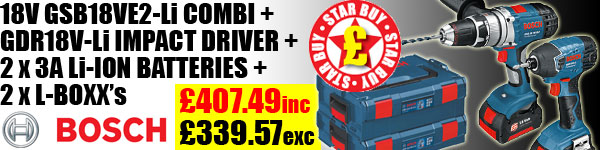 Bosch GSB18VE2LiTP Twin Pack �399.99inc