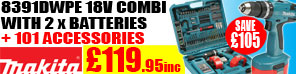 Makita 8391DWPE �119.95 SAVE �105!