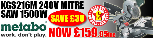 Metabo KGS216M SAVE �30 NOW �159.95inc