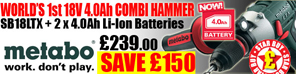 Metabo SB18LTX 4Ah ONLY �239inc SAVE �150