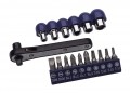 DRAPER 17 PIECE OFFSET RATCHET SCREW AND SOCKET DRIVER SET �7.50 Offset Ratchet Screwdriver With 1/4\" Bit Holder And 1/4\" Square Drive Male Head For Driving 1/4\" Square Drive Sockets And Accessories. Ratchet Has Selector For Forward Everse And Stop. Display Packed.