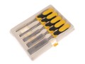 STANLEY 5PCE DYNAGRIP CHISEL + STRIKING CAP + CASE �22.95 Stanley 5pce Dynagrip Chisel + Striking Cap + Case 
&nbsp;
Features:
Steel Strike Cap Can Be Used With Steel Hammer For Increased Force At Point Of Contactlonger, Soft Grip Handle For Improved Grip