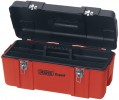 DRAPER EXPERT TOOL BOX �23.95 Expert Quality, Professionals Tool Box Manufactured From Tough Durable Plastic. Supplied With Tote Tray Size 535 X 200 X 45mm. Two Clip Type Locks On Lid And Sturdy Carrying Handle.