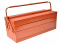 Bahco Orange Metal Cantilever Tool Box 21in £26.99 Bahco Cantilever Toolsteel Tool Box With An Orange Hammertone Baked Enamel Finish.
By Pulling The Handle The Box Opens Up Easily And Gives Immediate Access To All The Tool Compartments. The Handle