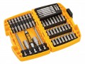 DEWALT DT71518-QZ Screwdriving Bit Set of 45 £14.99 This Dewalt Screwdriving Bit Set Contains The Following:
1 X Nut Driver, Hex 8mm.
1 X Nut Driver, Hex 10mm.
1 X Compact Mag Drive Guide.
2 X Phillips 85mm Bit: Ph2.
3 X Phillips 50mm Bits: Ph1, P
