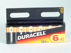 Duracell C Cell Alkaline Batteries pack of 6 R14B/LR14