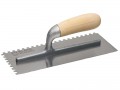 FAITHFULL 822  SERRATED PLASTERING TROWEL �17.24 Faithfull Notched Plastering Trowel

The Blade Has 6mm Notches On One End And Side.
Is Used For Applying Ceramic Adhesives To Floor Or Walls Before Tiling.
Fitted With A Straight Absorbent Wooden 