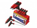 Faithfull Ball End T Handle Hex Key Set of 8 in Stand £27.99 The Faithfull Faihks8mtstd Ball End T Handle Hex Key Set Consists Of 8 Comfortable To Use, Soft-grip T-handle Chrome Vanadium Hexagon Keys. They Feature One Long Ball Ended Arm And One Short Standard