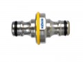 Hozelock 2044 Pro Metal Double Male Connector £7.09 Pro-metal Double Ended Male Connector Allowing Two Lengths Of Hose Equipped With Female Connectors To Be Joined. Made From Nickel Plated Brass Which Ensures A Strong And Durable Connection. Scratch An