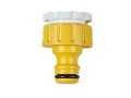 Hozelock 2175 Threaded Tap Connector 3/4in £5.94 3/4in Bsp Tap Connector Suitable For Use With 95% Of All Outdoor Taps. Includes A 1/2in Adaptor For Older Taps.the Connector Securely Attaches To The Outdoor Tap, And Converts It To The Hozelock