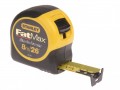 STANLEY FAT MAX TAPE 8M/26FT           0 33 726 �18.95 Stanley Fat Max Tape 8m/26ft 0 33 726
&nbsp;
Features:
The Extra Wide Blade On This Tape 1.1/4in Gives Up To 11 Feet Stand Out And Enables Easier Reading.an Exclusive Cushion Grip Gives Non-slip An