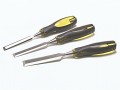 Stanley FatMax Thru Tang Chisel 3 Piece Set �31.95 Superior Thru Tang Design Handle For Extra Strength Reassurance And Durability.steel Striking Cap Can Be Used With A Steel Hammer For Increased Force At The Point Of Contact.quality Chrome Alloy (ball
