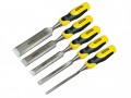 Stanley Dynagrip Chisel with Strike Cap Set (5) �28.95 Wood Chisel With Steel Striking Cap Handle Which Can Be Used With A Steel Hammer. 
Soft Grip.set Of 5.