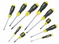 Stanley Cushion Grip Screw driver Set 10 piece  2 65 014 �31.80 Cushion Grip Screwdriver. 
Chrome Plated Bar, Corrosion Resistant. Soft Grip Handle, Provides Excellent Torque And Comfort. Smooth Domed End For Fast Spinning Action , Speed And Comfort. Large Diamet