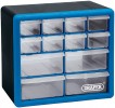 DRAPER 12 Drawer Organiser �10.99 Impact-resistant Plastic Ideal For Use In The Workshop Or Home. Latching Facility To Prevent Drawer Fall Out. Slotted Holes In Cabinet To Facilitate Wall Mounting. Shrink Wrapped With Display Sleeve.