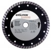 EVOLUTION 185MM DIAMOND BLADE �19.95 Evolution 185mm Diamond Blade
&nbsp;
A High Quality Diamond Blade. Able To Cut Natural Stone, Concrete, Brick, Paving Slabs & Ceramics.
&nbsp;
Specifications


Blade Diameter &nbsp;185mm
