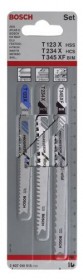 BOSCH 2607010515 PACK OF 3 ASSORTED PROGRESSOR JIGSAW BLADES, WOOD , METAL & PLASTIC