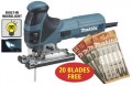MAKITA 4351FCT 240VOLT BODY GRIP JIGSAW WITH WORK LIGHT & 20 EXTRA BLADES! �124.95 Makita 4351fct 240volt Body Grip Jigsaw With Work Light & 20 Extra Blades!
&nbsp;
Plus 20 Extra Makita Blades Worth �17.42!
&nbsp;
4351fct - Barrel Handle Jig Saw     With L.e.d. Light Light U