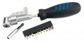 DRAPER 14 PIECE 3 IN 1 ANGLE SCREWDRIVER SET �10.95 Unique Set Comprising Soft Grip Handle, 1/4\" Hexagon Angle Driving Attachment, 1/4\" Hexagon Adaptor Torque Holder And Ten 1/4\" Insert Bits. All Elements Fit Together Or Can Be Used Singly Depending On