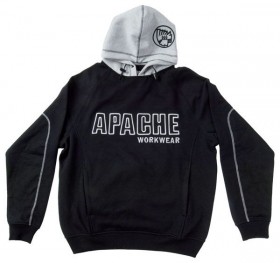 APACHE APAAPHOODBGXL HOODIE SWEATSHIRT BLACK AND GREY X LARGE