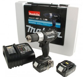 MAKITA BDF452RFEB 18VOLT LITHIUM-ION DRILL/DRIVER WITH 2 x 3AMP LITHIUM BATTERIES, CHARGER & WHITE CASE