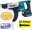 MAKITA BFR550RFE 18V LITHIUM-ION AUTOFEED SCREWDRIVER �407.99 Makita Bfr550rfe 18v Lithium-ion Autofeed Screwdriverfeatures:� 18 Volt� Collated Screws: 4mm X 25-55mm� Silent Clutch� Max Speed: 4,000rpm� 2 X 3amp Li-ion Batteries� Fast Chargerspecifications