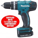 MAKITA BHP343RH 14.4V HAMMER  DRILL/DRIVER WITH 1 x 1.5AMP LITHIUM-iON BATTERIES �99.95