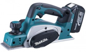 MAKITA BKP180RFE 18VOLT CORDLESS PLANER 82MM BLADE MAX CUT 2MM, 2 x 3AMP LITHIUM BATTERIES, CHARGER & CASE