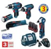 BOSCH 10. 8V PROFESSIONAL MONSTER KIT - 5 TOOLS + 3 X 1.3AH LI-ION BATTERIES  �329.00 Bosch 10. 8v Professional Monster Kit - 5 Tools + 3 X 1.3ah Li-ion Batteries 
&nbsp;
*********promotion**********
&nbsp;
A Great Way To Buy These 4 Tools + Torch Along With 3 Batteries!!
&nbsp;
