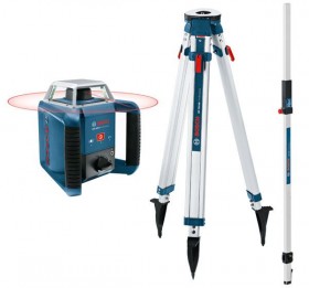 BOSCH GRL400H PROFESSIONAL ROTATION LASER WITH LR1 RECEIVER + GR240 CUT& FILL ROD & BT170HD TRIPOD