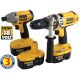 DEWALT DC925KB 18 VOLT COMBI HAMMER & DW056 IMPACT DRIVER WITH 3 x 2.6AMP Ni-MH BATTERIES �349.95