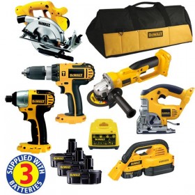 DEWALT DCX6PAKV1 18VOLT 6 PIECE COMBOPACK + 3 x Ni-Cd BATTERIES