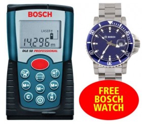BOSCH DLE 50 PROFESSIONAL LASER RANGE FINDER & BOSCH WATCH! �117.44