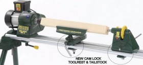 RECORD POWER DML36SH 4-SPEED SWIVEL HEAD LATHE WITH CAM LOCKS