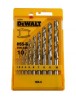 DEWALT 10PCE HSS DRILL BIT SET 1-10MM �12.95 Dewalt 10pce Hss Drill Bit Set 1-10mm
&nbsp;
Features:


Precision Ground Twist Drill For Rapid Drilling, Long Life And Excellent Concentricity.

Manufactured From High Speed Steel To Din338.
