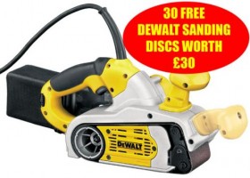 DEWALT DW433 240VOLT 75MM VARI-SPEED BELT SANDER & 30 FREE BELTS