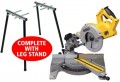 DeWalt DW777 110 Volt 1800W Sliding Mitre Saw 216mm + DE3493XJ Leg Stand �339.95 Dewalt Dw777&nbsp;110 Volt Sliding Mitre Saw 216mm&nbsp; Complete With De3493xj Leg Stand
&nbsp;
Features:


﻿1600w Motor For Powerful Cutting In All Materials.

Dust Extraction Specific