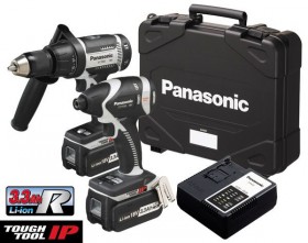 PANASONIC EYC159LR31 18V COMBI DRILL & 18V IMPACT DRIVER TWINPACK WITH 2 x 3.3AMP LI-iON BATTERIES, CHARGER & CASE 
