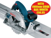 BOSCH GKS 65 240V 190MM 1600W CIRCULAR SAW WITH CARRY BAG WITH 1.4M GUIDE RAIL �154.95