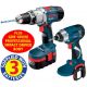 BOSCH GSB18VE2 18V TURBO TOUGH COMBI HAMMER 3 x 3AMP Ni-MH BATTERIES & GDR18N IMPACT DRIVER �263.28