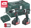 METABO COMBO SET 2.1.3 18V X 4.0Ah CORDLESS TWIN PACK SB18LT & SSD18 £289.95 Metabo Combo Set 2.1.3 18v X 4.0ah Cordless Twin Pack Sb18lt & Ssd18
Contents
• Sb18lt combi Drill/driver
• Ssd18 Impact Driver
• 2 X 18v 4.0ah Li-