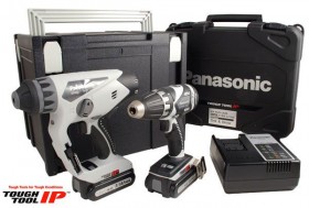 PANASONIC 14.4V TWIN PACK DRILL & DRIVER + SDS HAMMER PLUS DRILL DRIVER + 2 x 3.1A LI-ION BATTERIES + SYSTAINER