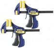 Irwin Quick-Grip Twin Pack Quick Change Bar Clamps 6in 5062QC £26.99 The Irwin Quick-grip® Quick-change™ Bar Clamps Can Be Converted From A Clamp To Spreader In Seconds, With A Clamping Hold Load Of 135kg. The Lockable Swivel Jaw Enables Uneven Surfaces To Be