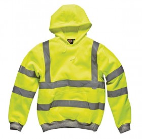 DICKIES SA22090 HI-VIS SAFETY HOODED SWEATSHIRT MEDIUM