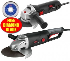 SKIL MASTERS 240V GRINDER BUNDLE 9371 115MM 750W & DIAMOND BLADE PLUS 9781 230MM 2000W