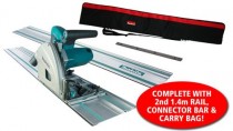 MAKITA SP6000K1 240V 165MM PLUNGE SAW WITH 2 x 1.4M RAILS & CONNECTOR BAR & RAIL CARRY BAG �292.64