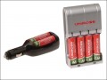 UNiROSS Easy Charger + 4  AA Batteries & Car Charger �16.33 A Great Set For Charging Aa Or Aaa Batteries Either At Home, Or Even In The Car! It Comes Supplied With 4 X Aa Rechargeable Batteries As Well!specification:plug In 240v Charger. Charges 2 X Aa Or 4 X 