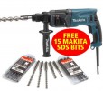 MAKITA HR2460 780W 110VOLT SDS-PLUS ROTARY HAMMER DRILL �134.95 Makita Hr2460 780w 110volt Sds-plus Rotary Hammer Drill
&nbsp;

***********promotion******************supplied With&nbsp;15 X Makita Sds Drill Bits 
&nbsp;

Features:

2 Function (rotary/rotar