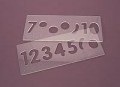 TREND TEMPLATE SET NUMBER 57MM UPPER CASE �21.39 Acrylic Number Templates For Use With Any Plunge Router To Write Words For Signs Including House Names Or Numbers.   
Use With Any Router Fitted With A 13mm Guide Bush And 8mm Diameter Cutter. 
Lett