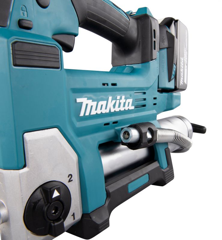 Makita DGP180RT 18V Grease Gun With 1 x 5.0Ah battery DC18RC Charger at D M Tools